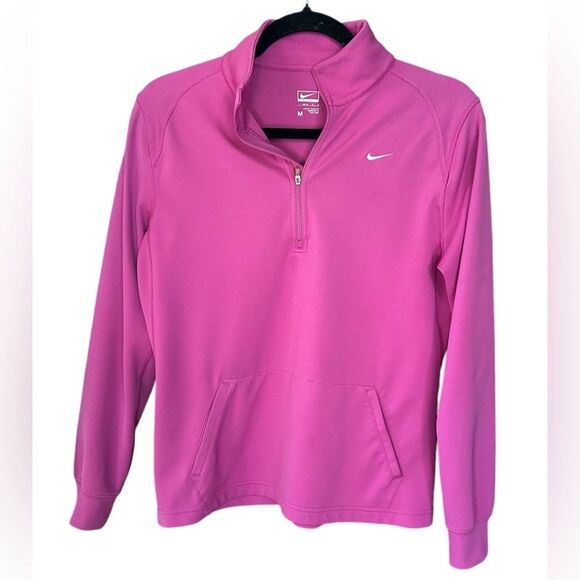 Nike Pink Pullover 1/4 Zip Lightweight Top w/
Pouch - Performance Womens M - Picture 2 of 6